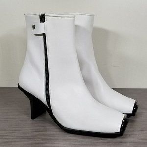 Stella McCartney White Metallic Toe Boots, Womens Size Right 36 / Left 35.5